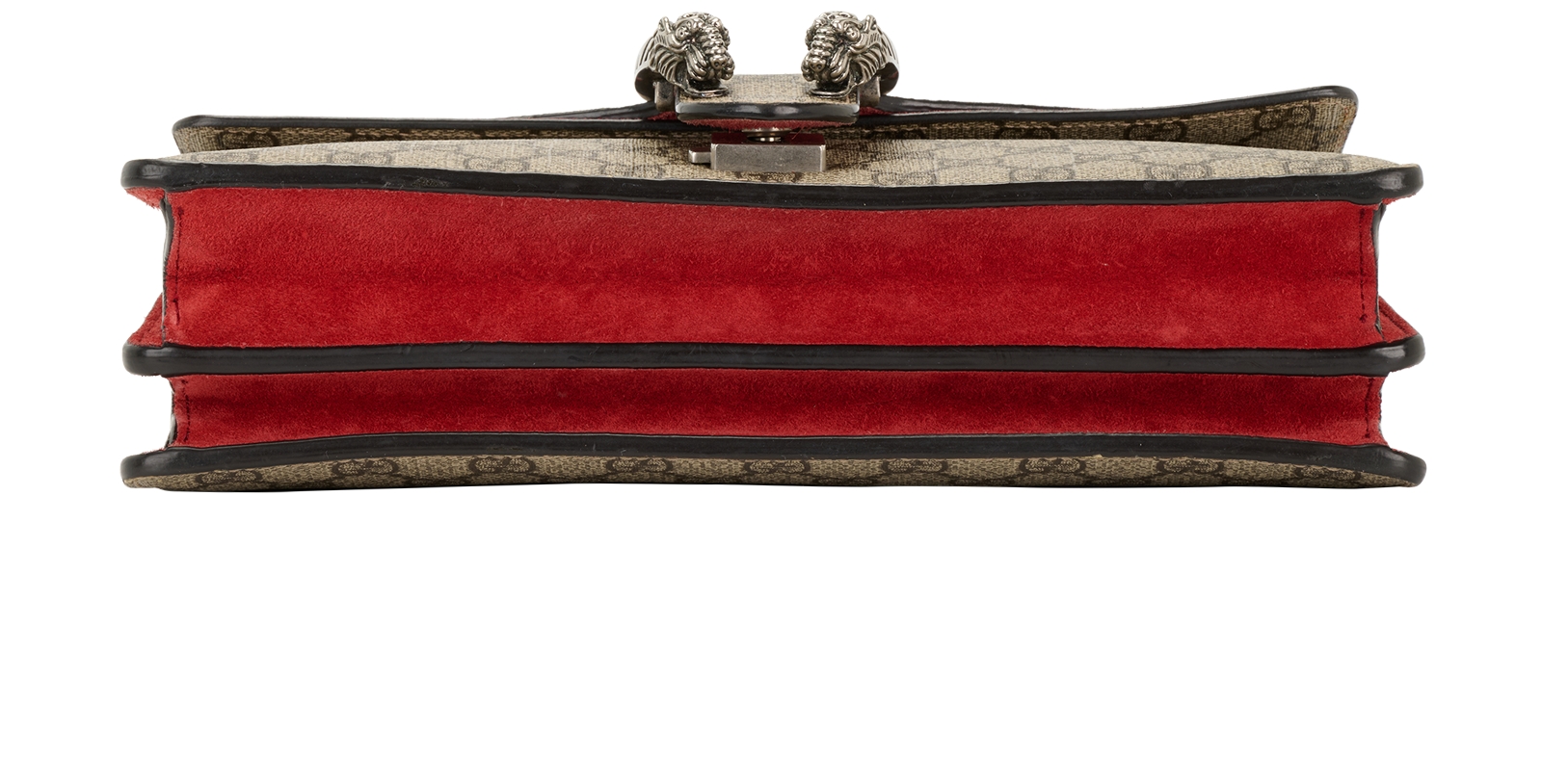 Small Dionysus GG Shoulder Bag, &pound;795, Handbags, Beige/Red, Canvas/Suede, Top view
